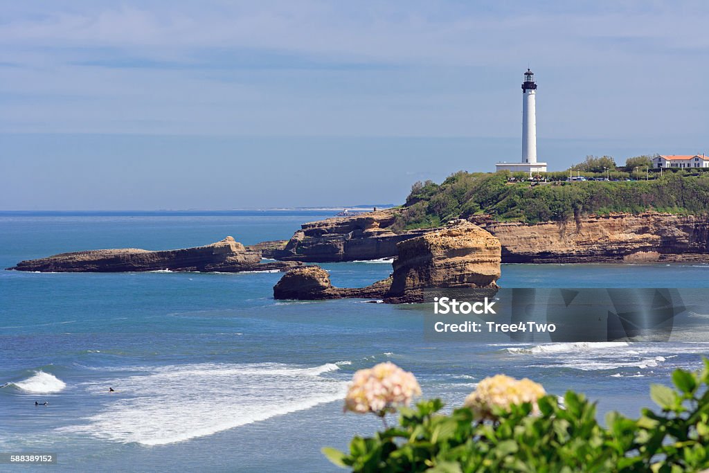 Côte d’Argent - La plage principale de Biarritz avec phare - Photo de Biarritz libre de droits