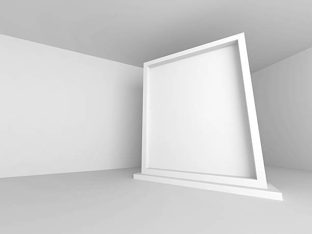 istock White 3d Room With Stand Banner. Abstract Gallery Interior Backg 588391554