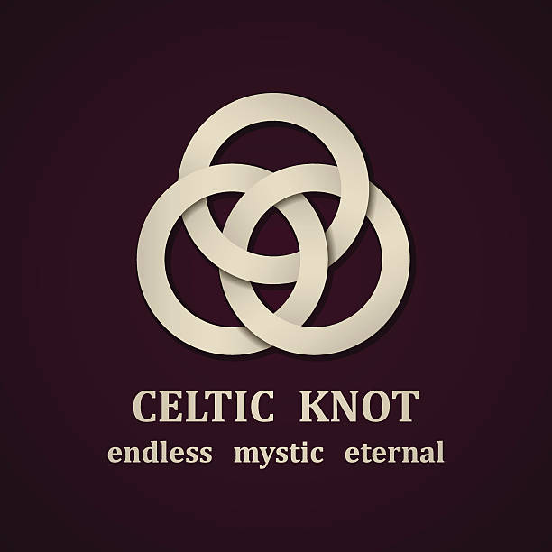 illustrations, cliparts, dessins animés et icônes de modèle de conception de symbole de nœud celtique en papier - knotwork