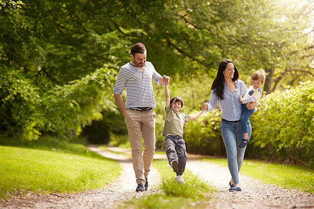 istock Family Going For Walk In Summer Countryside 588394748