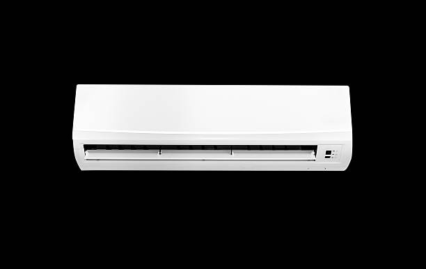 istock White color air conditioner machine isolated on Black background 588395076