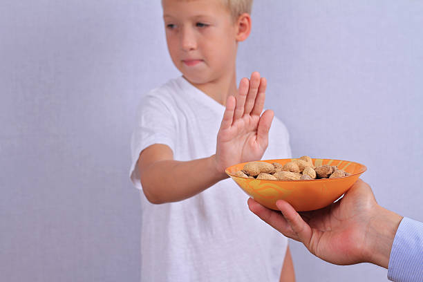 peanut allergy concept - allergy food peanut pollen imagens e fotografias de stock