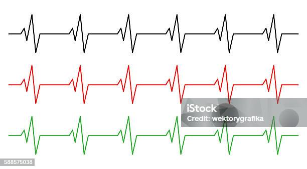 Heart Rhythm Ecg Line Vector Symbol Icon Design Stock Illustration - Download Image Now - Electrocardiography, Listening to Heartbeat, Taking Pulse