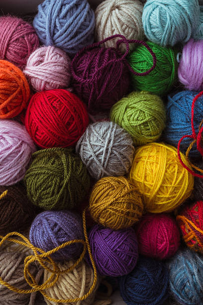 Balls of wool Multi Colored Balls Of Wool ball of wool photos stock pictures, royalty-free photos & images