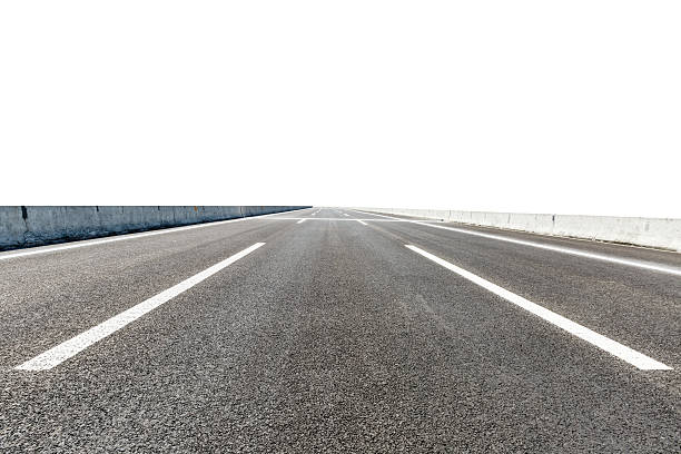 istock Asphalt road in front of the white background 588576332