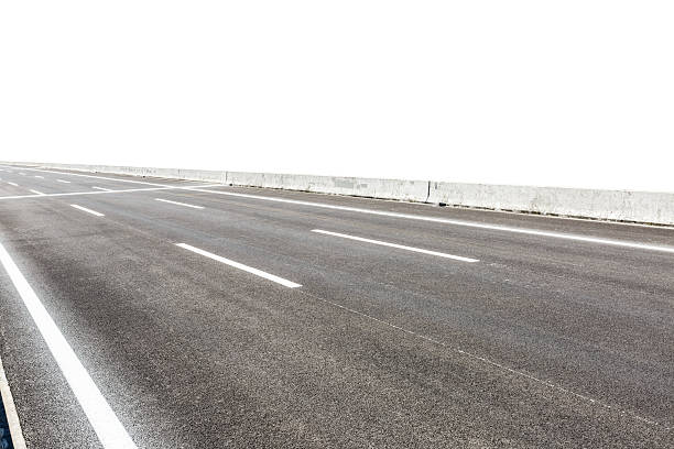 istock Asphalt road in front of the white background 588577266