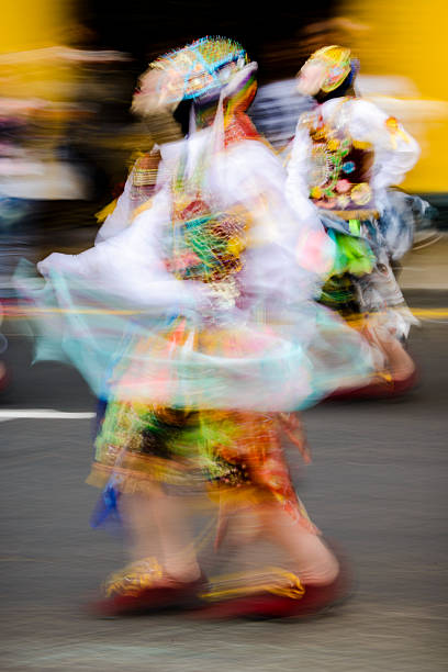 istock Motion blur of festival dancers 588577458