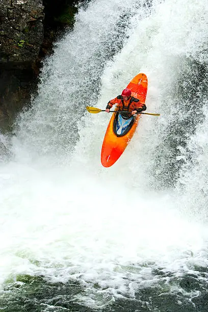 Kayak trip on the waterfalls in Norway. July 2010