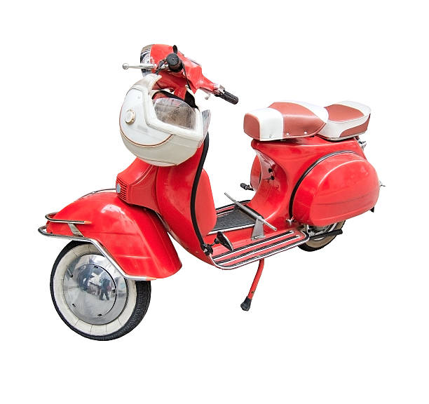 istock Red beautiful vintage scooter 588580178