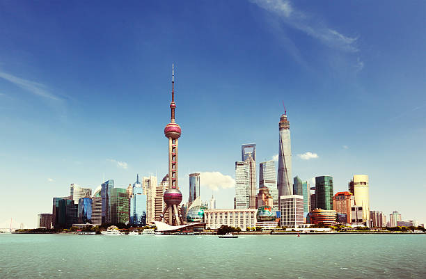 istock Shanghai skyline in sunny day, China 588580288