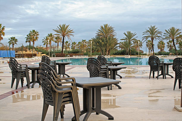 istock Swimmingpool in a hotelground with no guests, Antalya, Turkey 588580302