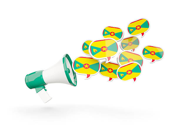 istock Megaphone with flag of grenada 588580704
