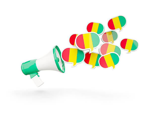 istock Megaphone with flag of guinea 588580908
