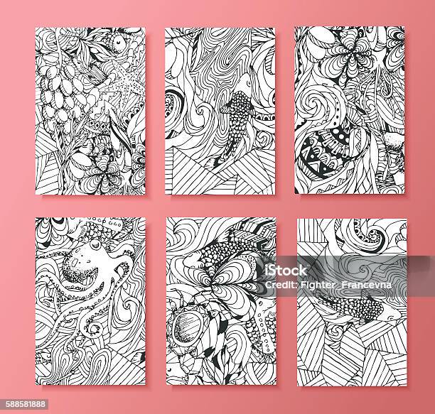 Vivid Illustration Of Marine Animals Stock Illustration - Download Image Now - Abstract, Adult, Animal