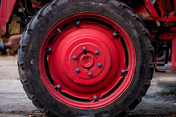 tractor for farming on white background, selective focus, clipping path