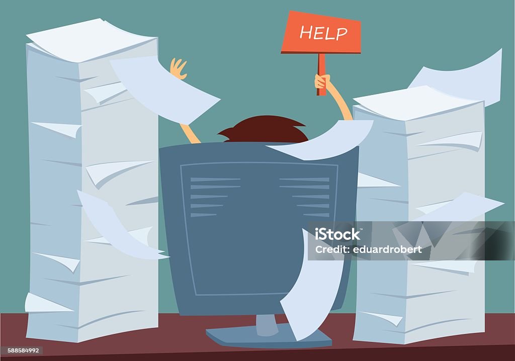 Lot of work Excess stock vector