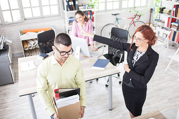 istock Young man dismissed by his employer 588586110