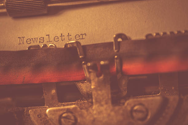 istock 'Newsletter' typed using an old typewriter 588587560