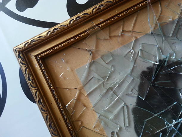 Broken glass of picture frame