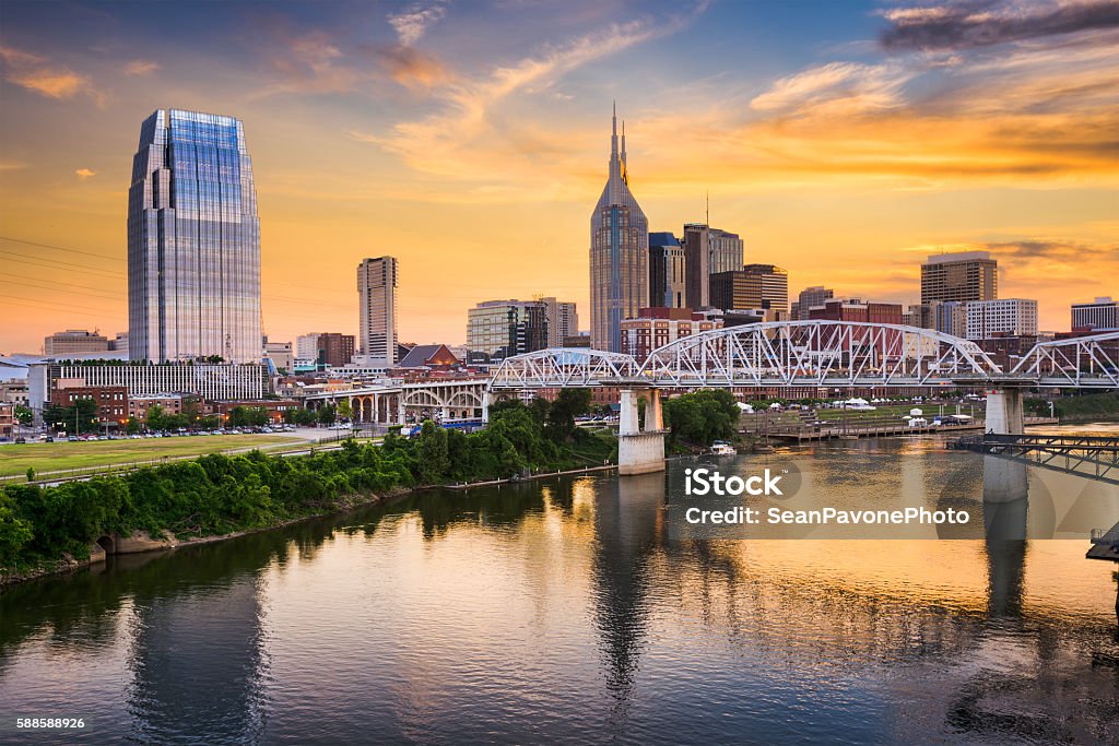 Skyline of downtown Nashville, Tennessee, USA. Nashville Stock Photo