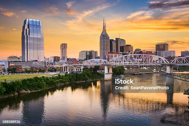 Skyline Of Downtown Nashville Tennessee Usa Stock Photo - Download Image Now - Nashville, Urban Skyline, Day