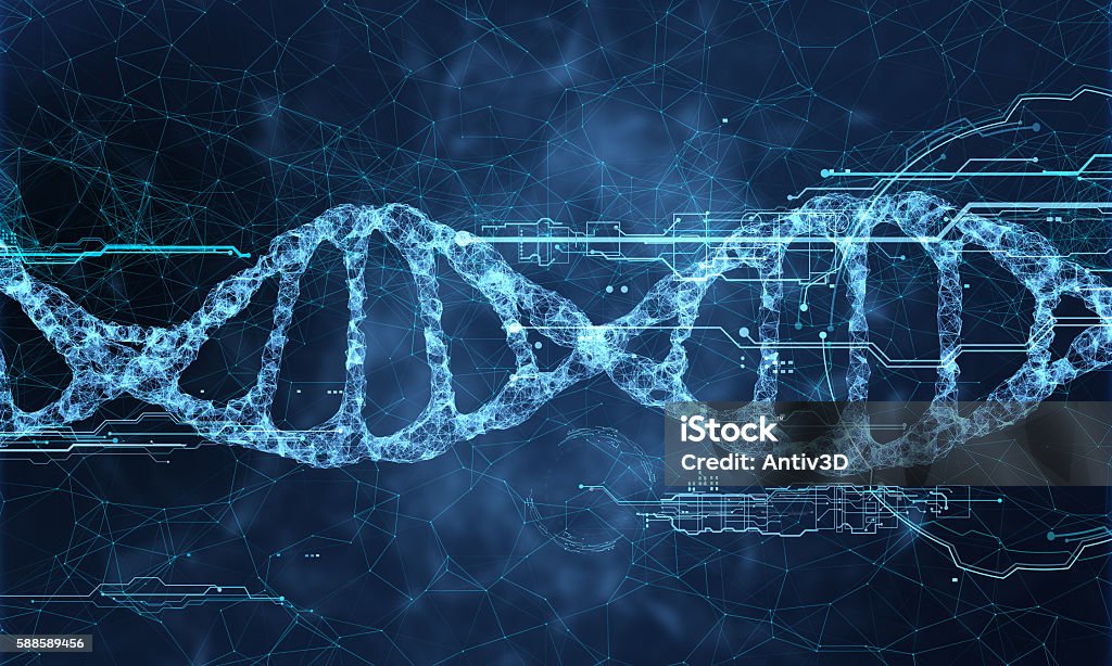 DNA technology hologram the science of DNA new technology hologram DNA Stock Photo