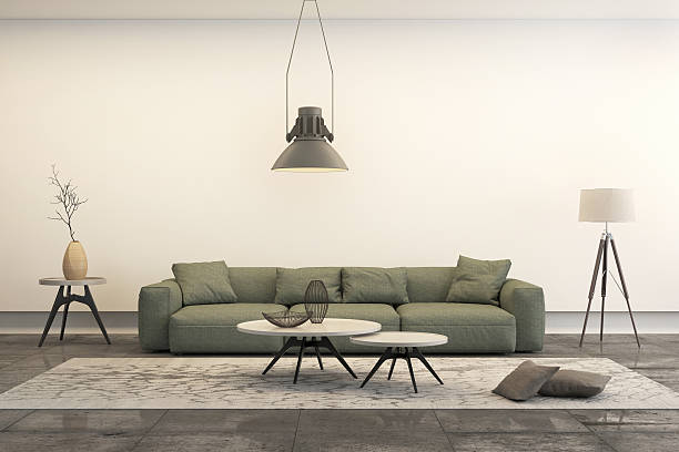 istock Modern minimalist style penthouse living room 588591534
