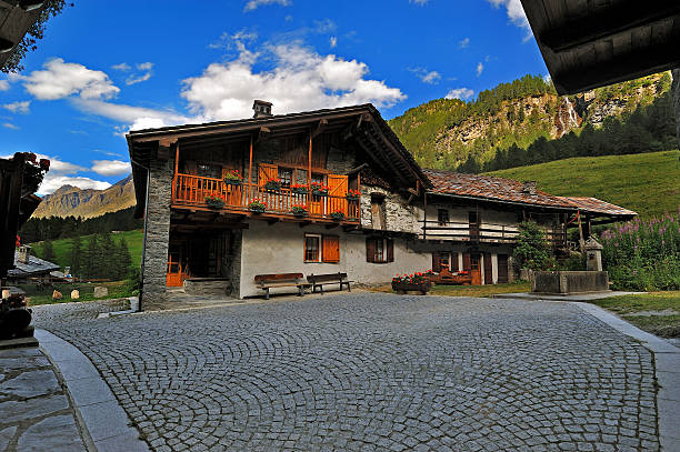istock typical alpine architecture in Rhemes Notre Dame 588592152