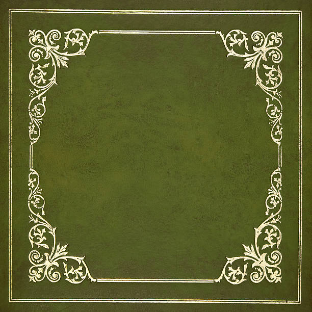 istock Dark green and silver leather cover 588593044