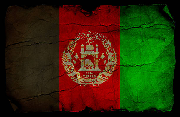 Afghanistan flag in grunge and vintage style.