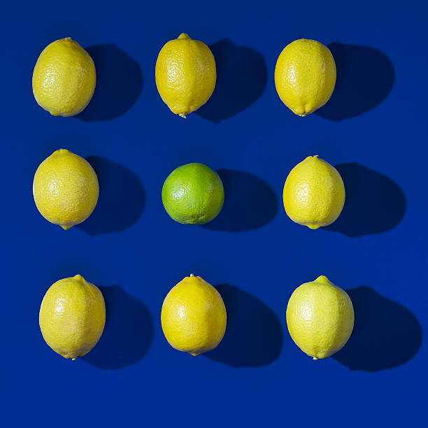 Nine lemons stock photo