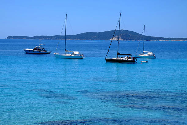istock The boats in the blue sea. 588602544