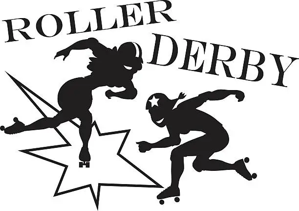 Vector illustration of Roller derby clip-art