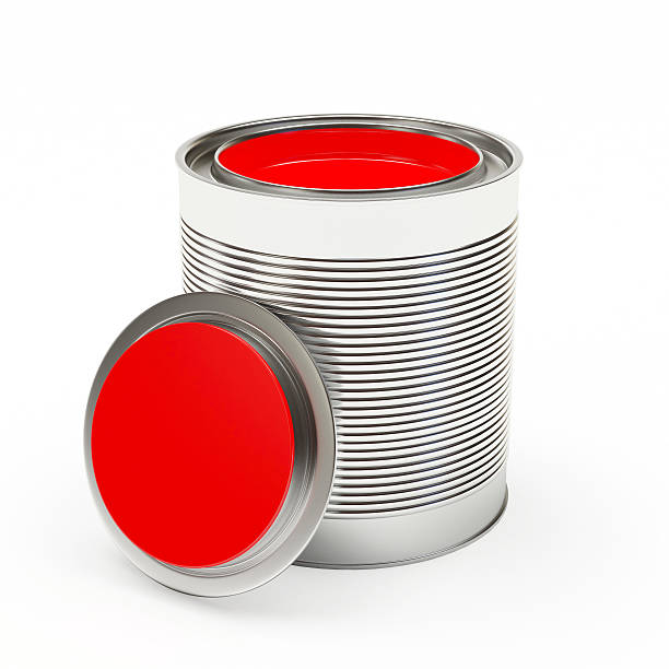 istock Open a bank with red paint on white 588605704