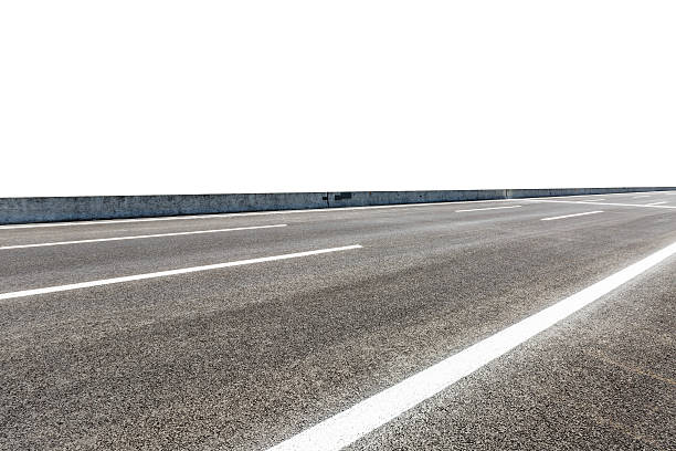 istock Asphalt road in front of the white background 588606664