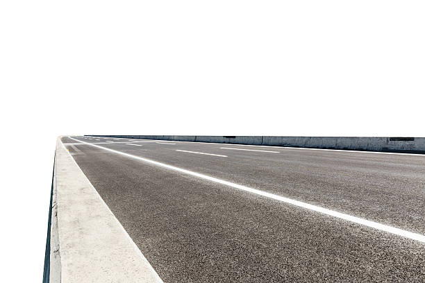 istock Asphalt road in front of the white background 588606766