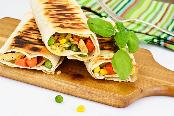 istock Shawarma Lavash with Rice and Vegetables 588606996