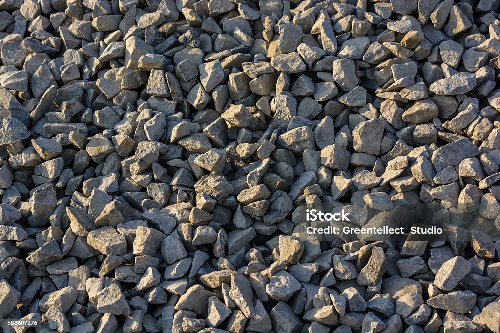 Crushed limestone aggregate Background made of close-up photo of crushed stone Backgrounds Stock Photo