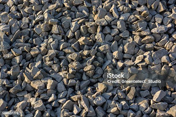 Crushed Limestone Aggregate Stock Photo - Download Image Now - Backgrounds, Architecture, Ballast
