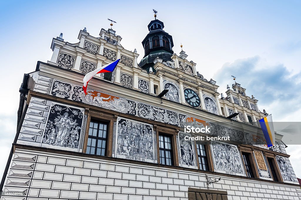 Historic city hall in Stribro Historic city hall in Stribro. Stribro, Pilsen, Czech Republic. Plzeň Stock Photo