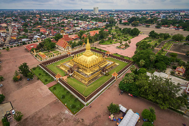 Wat Phra That Luang, Vientiane, Lao PDR stock photo