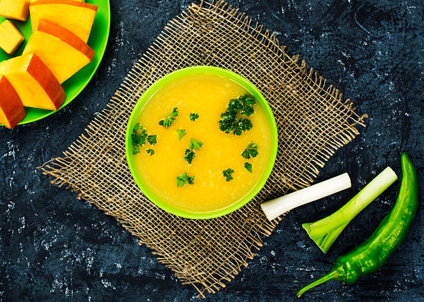 Pumpkin soup top view
