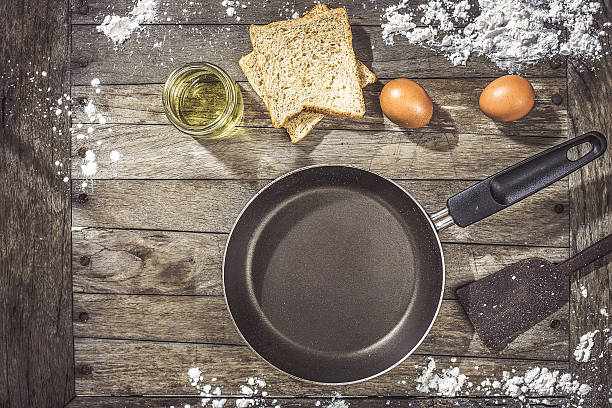 Kitchenware set for Egg Bread stock photo