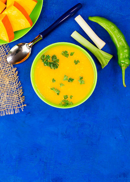 Pumpkin soup top view