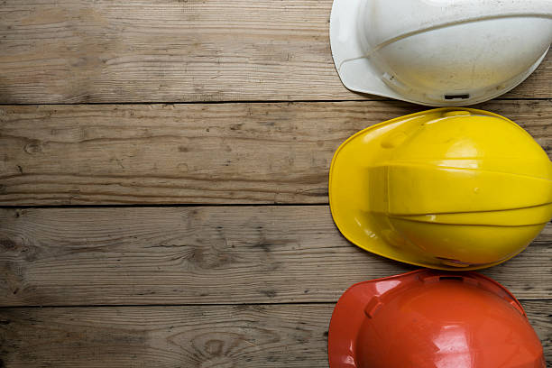 istock old helmets on the wood table 588618610