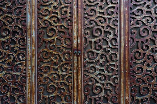 ornamented iron door closeup