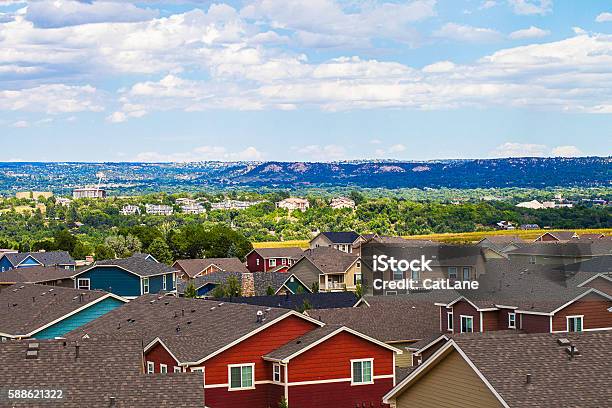 Rooftop Views Over Colorado Springs Colorado Usa Stock Photo - Download Image Now - Colorado Springs, Colorado, Residential Building