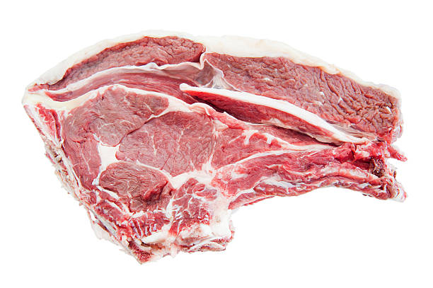 istock Piece of beef rib isolated on white 588624086
