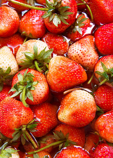 istock Close Up Fresh Red Strawberry Background 588955334