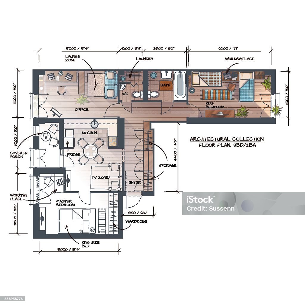 Abstract Interior Concept Stock Illustration - Download Image Now ...